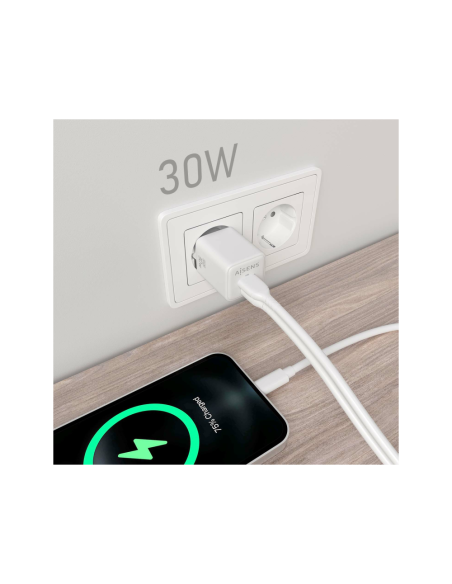 AISENS ASCH-30W2P037-W cargador de dispositivo móvil Universal Corriente alterna Carga rápida Interior