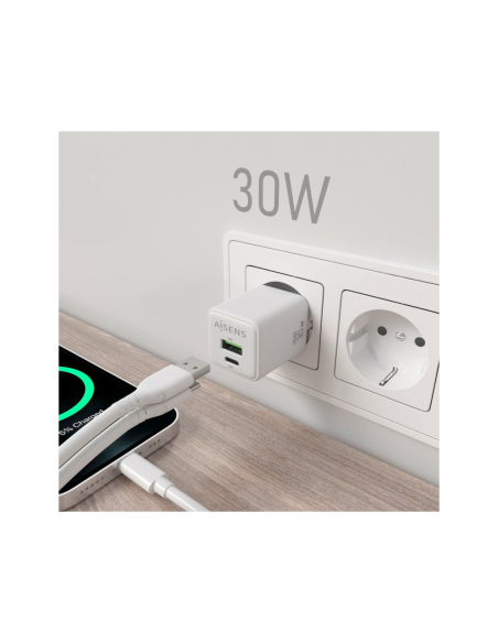 AISENS ASCH-30W2P037-W cargador de dispositivo móvil Universal Corriente alterna Carga rápida Interior