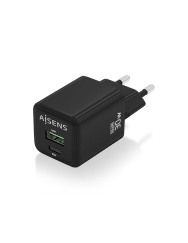 AISENS ASCH-30W2P038-BK cargador de dispositivo móvil Universal Corriente alterna Carga rápida Interior