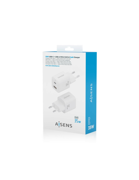 AISENS ASCH-35W2P024-W cargador de dispositivo móvil Universal Corriente alterna Carga rápida Interior