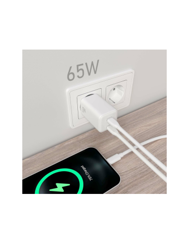 AISENS ASCH-65W2P039-W cargador de dispositivo móvil Universal Corriente alterna Carga rápida Interior