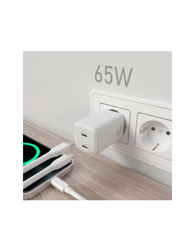 AISENS ASCH-65W2P039-W cargador de dispositivo móvil Universal Corriente alterna Carga rápida Interior