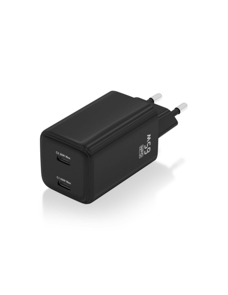 AISENS ASCH-65W2P040-BK cargador de dispositivo móvil Universal Corriente alterna Carga rápida Interior