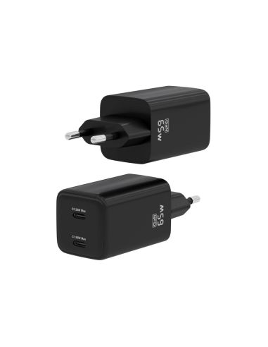 AISENS ASCH-65W2P040-BK cargador de dispositivo móvil Universal Corriente alterna Carga rápida Interior