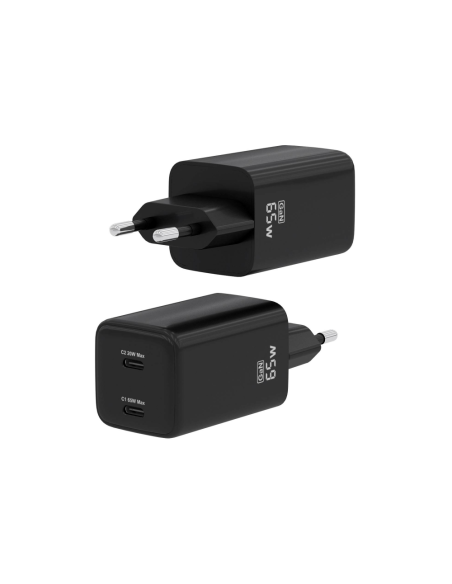 AISENS ASCH-65W2P040-BK cargador de dispositivo móvil Universal Corriente alterna Carga rápida Interior