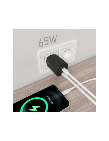 AISENS ASCH-65W2P040-BK cargador de dispositivo móvil Universal Corriente alterna Carga rápida Interior