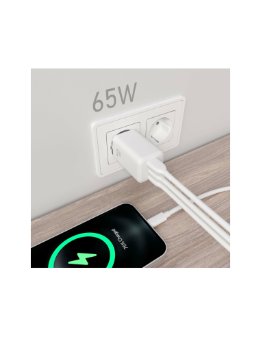 AISENS ASCH-65W3P041-W cargador de dispositivo móvil Universal Corriente alterna Carga rápida Interior