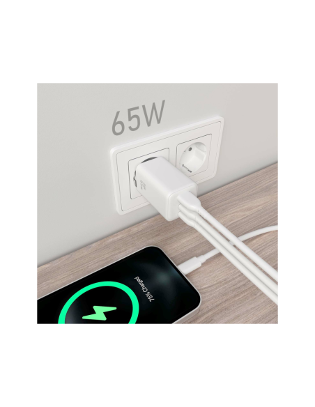 AISENS ASCH-65W3P041-W cargador de dispositivo móvil Universal Corriente alterna Carga rápida Interior