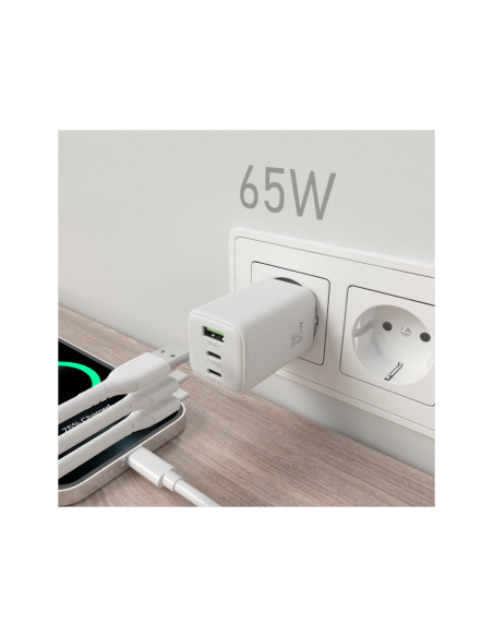 AISENS ASCH-65W3P041-W cargador de dispositivo móvil Universal Corriente alterna Carga rápida Interior