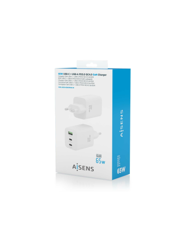 AISENS ASCH-65W3P041-W cargador de dispositivo móvil Universal Corriente alterna Carga rápida Interior
