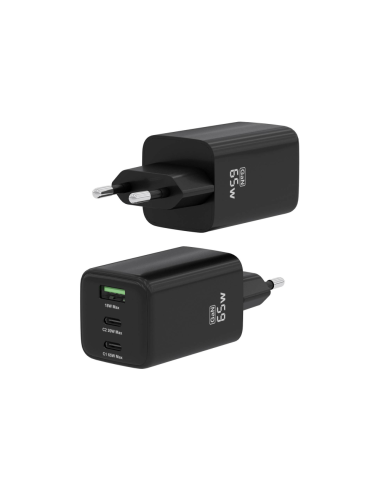 AISENS ASCH-65W3P042-BK cargador de dispositivo móvil Universal Corriente alterna Carga rápida Interior