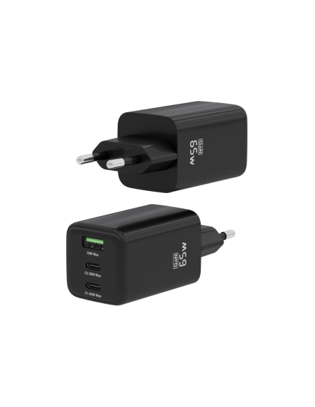 AISENS ASCH-65W3P042-BK cargador de dispositivo móvil Universal Corriente alterna Carga rápida Interior