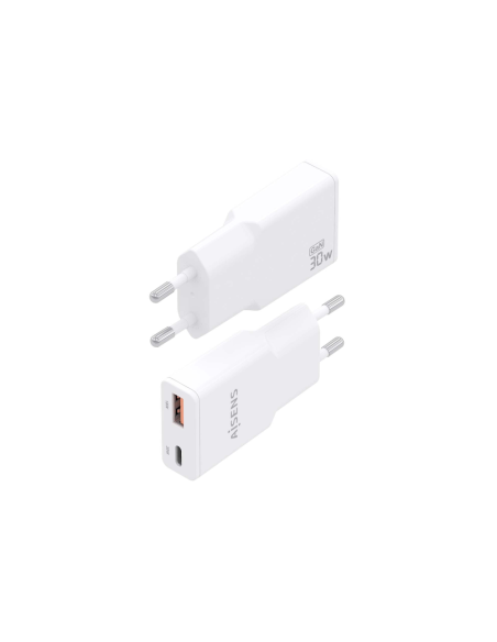 AISENS ASCH-30W2P046-W cargador de dispositivo móvil Cámara digital, MP3, MP4, Teléfono móvil, Navegante, Portátil, Consola de j