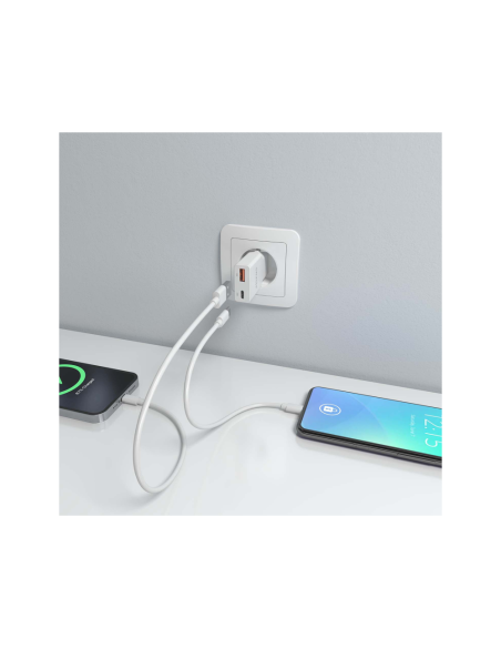 AISENS ASCH-30W2P046-W cargador de dispositivo móvil Cámara digital, MP3, MP4, Teléfono móvil, Navegante, Portátil, Consola de j