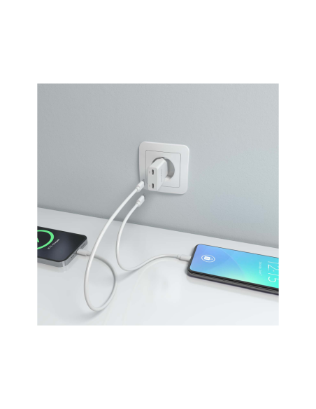 AISENS ASCH-30W2P048-W cargador de dispositivo móvil Cámara digital, MP3, MP4, Teléfono móvil, Navegante, Portátil, Consola de j