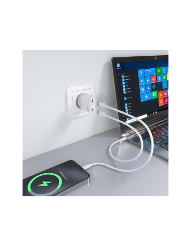 AISENS ASCH-30W2P048-W cargador de dispositivo móvil Cámara digital, MP3, MP4, Teléfono móvil, Navegante, Portátil, Consola de j