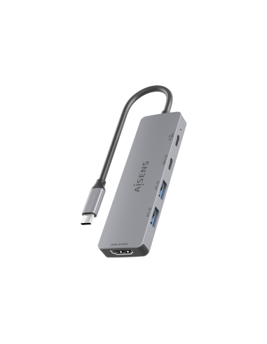 AISENS USB-C Dock 5 en 1, USB-C a 1xHDMI 2xUSB-A 1xUSB-C 1xUSB-C PD, Gris, 15cm