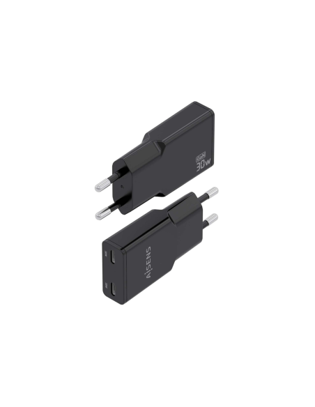 AISENS ASCH-30W2P049-BK cargador de dispositivo móvil Cámara digital, MP3, MP4, Teléfono móvil, Navegante, Portátil, Consola de 