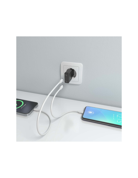 AISENS ASCH-30W2P049-BK cargador de dispositivo móvil Cámara digital, MP3, MP4, Teléfono móvil, Navegante, Portátil, Consola de 