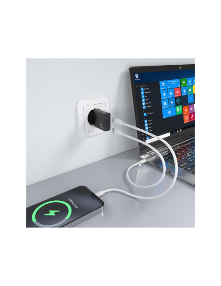 AISENS ASCH-30W2P049-BK cargador de dispositivo móvil Cámara digital, MP3, MP4, Teléfono móvil, Navegante, Portátil, Consola de 