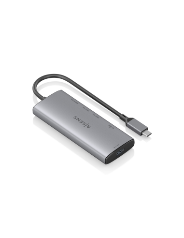 AISENS USB-C Dock 6 en 1, USB-C a 1xHDMI, 1xUSB-A 10G, 2xUSB-C 10G, 1xSD, 1xMicroSD, Gris, 20cm
