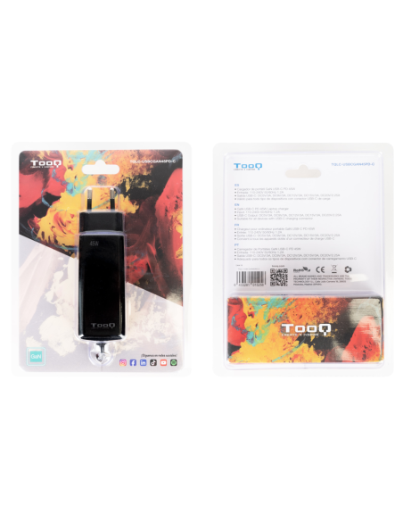 TooQ TQLC-USBCGAN45PD-C cargador de dispositivo móvil Portátil, Universal Corriente alterna Interior
