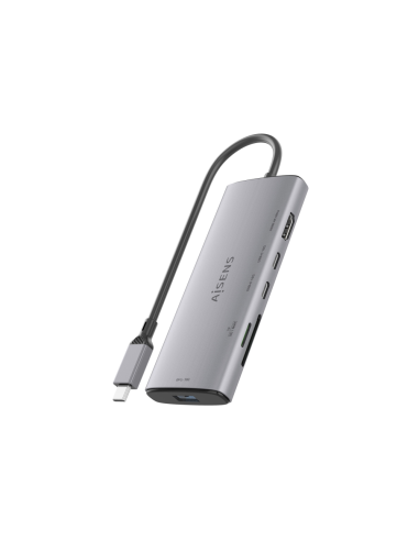 AISENS USB-C Dock 6 en 1, USB-C a 1xHDMI, 1xUSB-A 10G, 2xUSB-C 10G, 1xSD, 1xMicroSD, Gris, 20cm