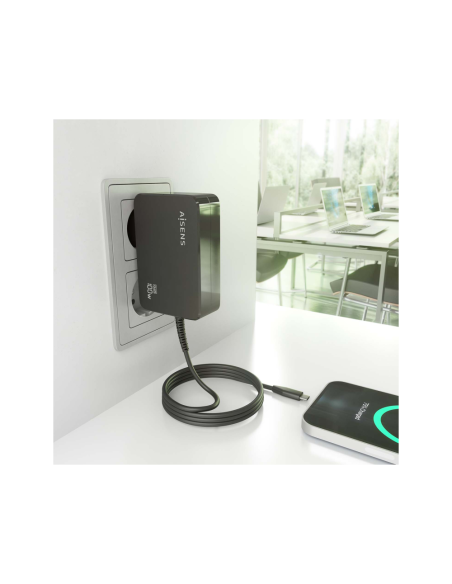 AISENS ASCH-1PD100WL50-BK cargador de dispositivo móvil Cámara digital, GPS, Teléfono móvil, Portátil, Smartphone, Tableta, Univ
