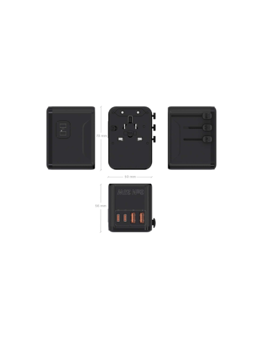 AISENS ASPS-2A2C08-BK cargador de dispositivo móvil Corriente alterna Carga rápida Interior