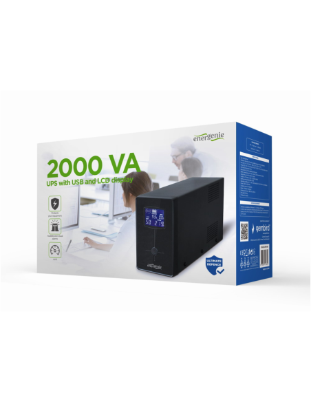 Gembird EG-UPS-035 sistema de alimentación ininterrumpida (UPS) Línea interactiva 2 kVA 1200 W 5 salidas AC