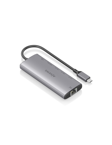 AISENS USB-C Dock 6 en 1, USB-C a 1xHDMI, 1xRJ45, 1xUSB-A 10G, 2xUSB-C 10G, 1xUSB-C PD, Gris, 20cm