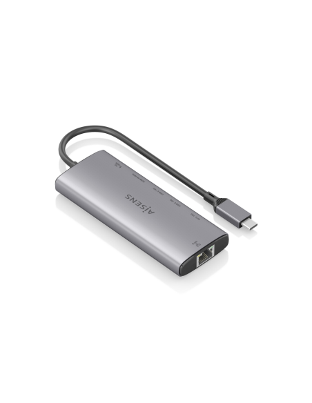 AISENS USB-C Dock 6 en 1, USB-C a 1xHDMI, 1xRJ45, 1xUSB-A 10G, 2xUSB-C 10G, 1xUSB-C PD, Gris, 20cm