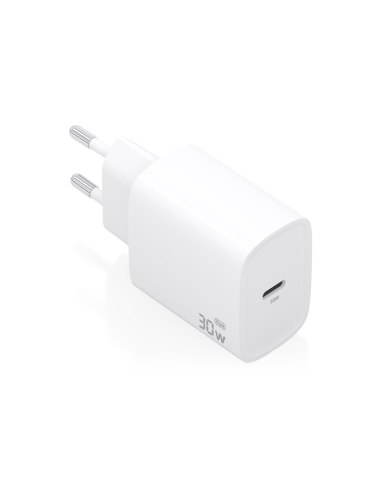 AISENS Cargador GaN 30W, 1xUSB-C PD3.0, Blanco