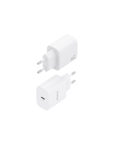AISENS Cargador GaN 30W, 1xUSB-C PD3.0, Blanco