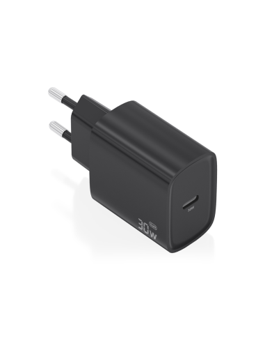 AISENS Cargador GaN 30W, 1xUSB-C PD3.0, Negro