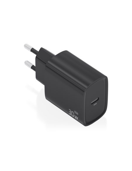 AISENS Cargador GaN 30W, 1xUSB-C PD3.0, Negro