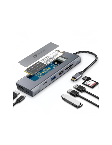 Leotec Docking Station 8 en 1 con ranura M.2 para SSD