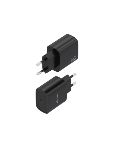 AISENS Cargador GaN 30W, 1xUSB-C PD3.0, Negro