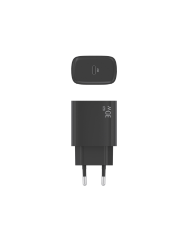AISENS Cargador GaN 30W, 1xUSB-C PD3.0, Negro