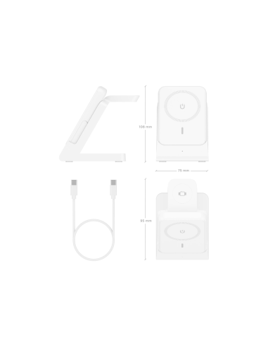 AISENS ASCH-15W4WC063-W cargador de dispositivo móvil Auriculares, Smartphone, Reloj inteligente Cargador inalámbrico Interior