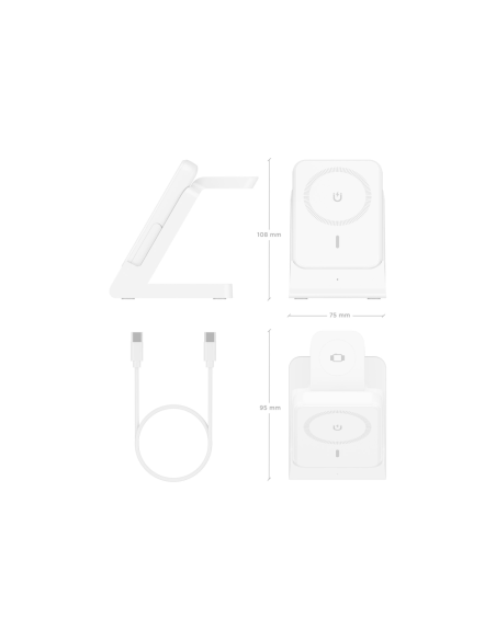 AISENS ASCH-15W4WC063-W cargador de dispositivo móvil Auriculares, Smartphone, Reloj inteligente Cargador inalámbrico Interior