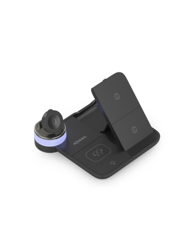 AISENS ASCH-15W4WC062-BK cargador de dispositivo móvil Auriculares, Smartphone, Reloj inteligente Cargador inalámbrico Interior