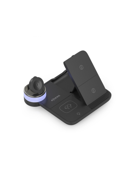 AISENS ASCH-15W4WC062-BK cargador de dispositivo móvil Auriculares, Smartphone, Reloj inteligente Cargador inalámbrico Interior