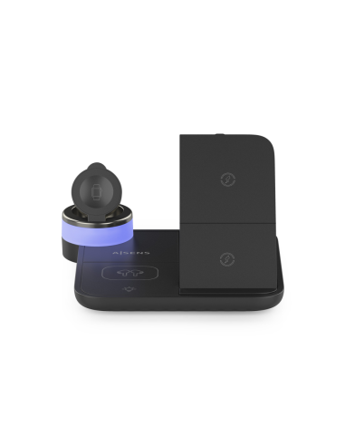 AISENS ASCH-15W4WC062-BK cargador de dispositivo móvil Auriculares, Smartphone, Reloj inteligente Cargador inalámbrico Interior