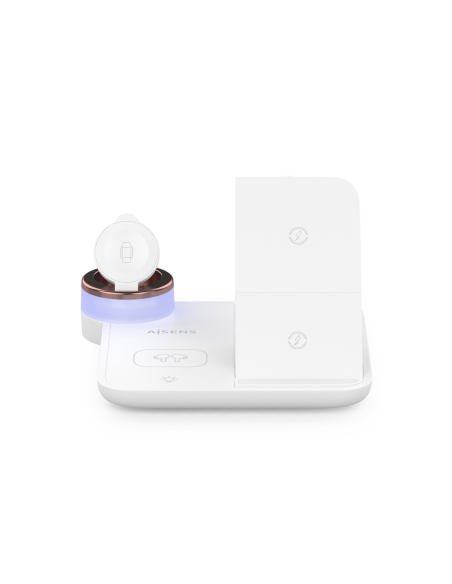 AISENS ASCH-15W4WC061-W cargador de dispositivo móvil Auriculares, Smartphone, Reloj inteligente Cargador inalámbrico Interior