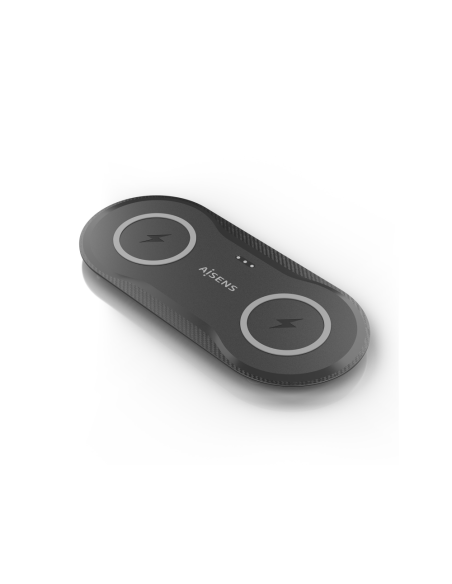 AISENS ASCH-15W2WC060-BK cargador de dispositivo móvil Auriculares, Smartphone Cargador inalámbrico Interior