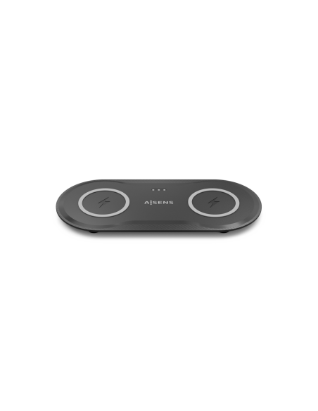 AISENS ASCH-15W2WC060-BK cargador de dispositivo móvil Auriculares, Smartphone Cargador inalámbrico Interior