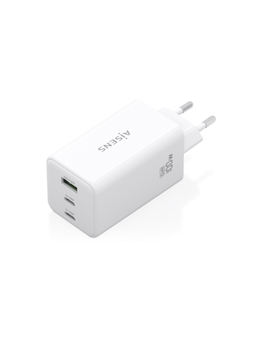 AISENS Cargador GaN 100W, 2x USB-C PD3.0 QC4.0 QC5.0, 1x USB-A QC3.0, Blanco