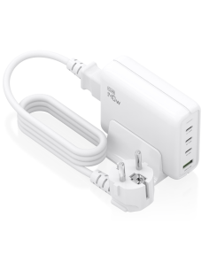 AISENS Cargador Sobremesa GaN 140W, 3x USB-C PD3.1 QC4.0 QC5.0, 1x USB-A QC3.0, Blanco 2