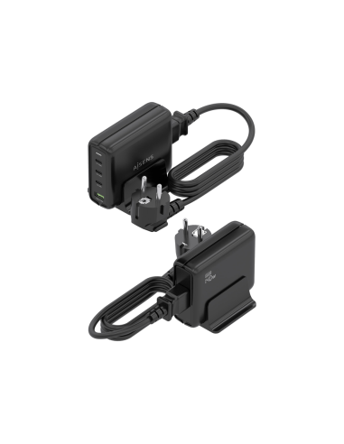 AISENS Cargador Sobremesa GaN 140W, 3x USB-C PD3.1 QC4.0 QC5.0, 1x USB-A QC3.0, Negro